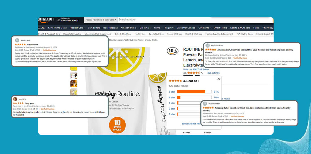 Image showing the importance of reviews and ratings in Amazon listing audit 