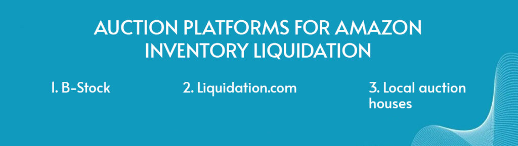 Infographic showing Auction Platforms for Amazon Inventory Liquidation